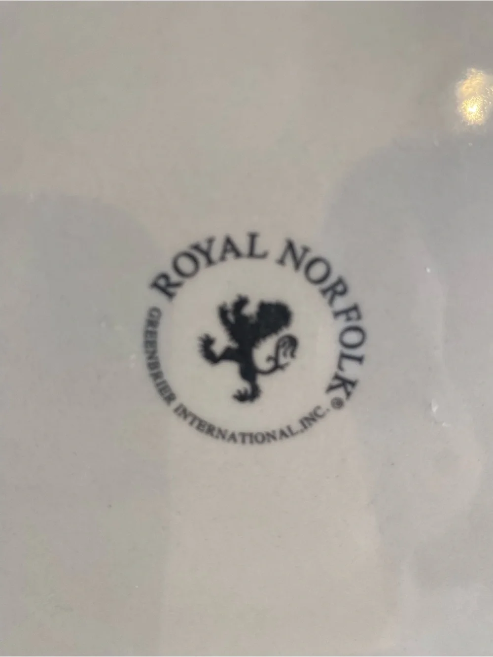 Royal Norfolk Stoneware Cobalt Blue & Ivory Striped Dinner Plate 10.5” Diameter